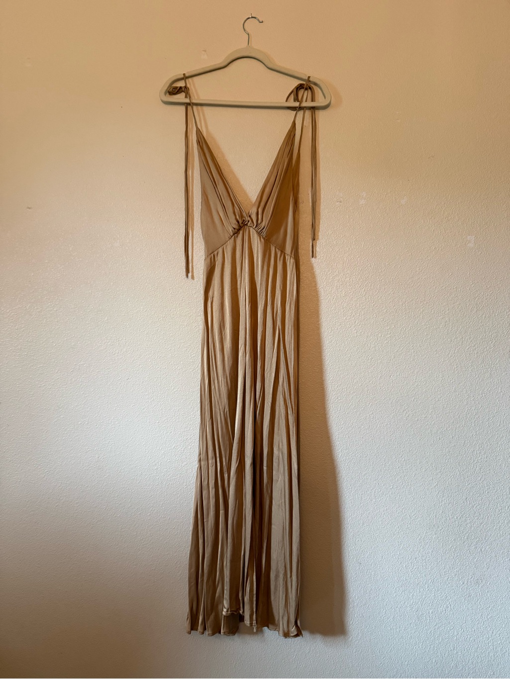 Tie-Shoulder V-Neck Dress